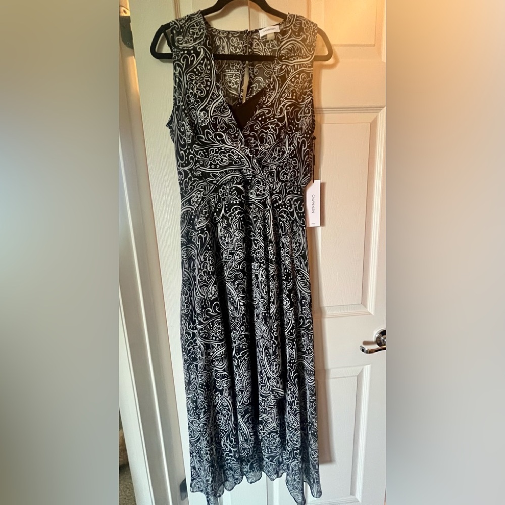 Women’s Calvin Klein Black and White Midi dress